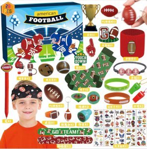 American Football Advent Calendar 2026, 28PCS 24 Days Countdown Blind Box With Mini Football Toys, Accessories & Party Favors, Surprise Gift Set For Kids & Football Fans