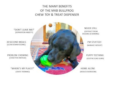 MKB Bull Frog Durable Rubber Chew Toy & Treat Dispenser