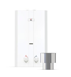 Eccotemp L10 3.0 GPM Portable Outdoor Tankless Water Heater w/ EccoFlo Diaphragm 12V Pump, Strainer & Shower Set