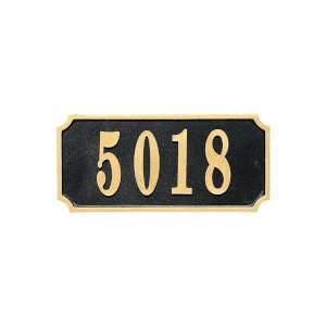 Waterford Rectangle Cast Aluminum With Gold Border Address Plaque