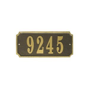 Waterford Rectangle Cast Aluminum With Gold Border Address Plaque