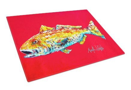 Fish Art Glass Cutting Board Large