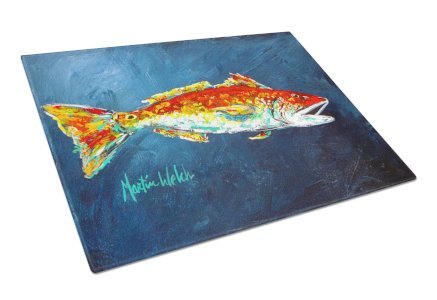 Fish Art Glass Cutting Board Large