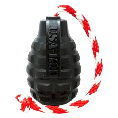 USA-K9 Magnum Grenade - Black Magnum Rubber Chew Toy for Extreme Chewers