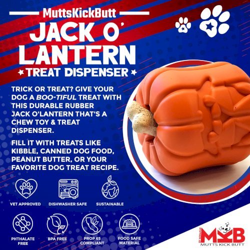 Jack O' Lantern Dog Toy - Durable Halloween Chew Toy for Large Dogs