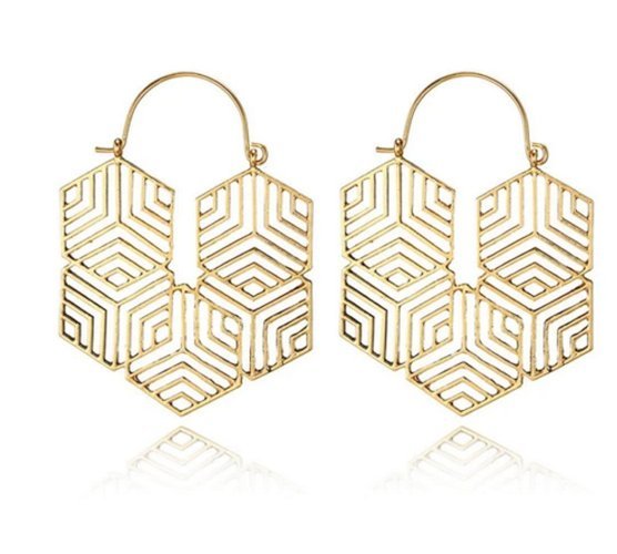 Hex -Gold Earrings
